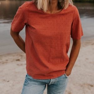 NWT Roolee Swiss dot top